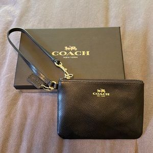 Nwot Black And Gold Coach Wristlet Wallet - image 1